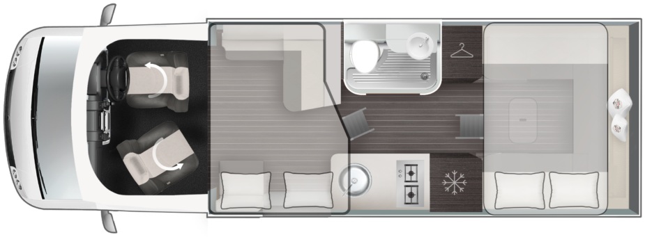 Rollerteam T-Line 700 2026 Motorhome Floorplan