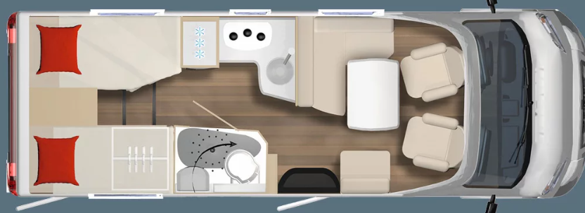 Burstner B66 IT 690 G  Motorhome Floorplan