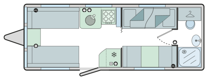 Bailey Phoenix 650 2022 Caravan Floorplan