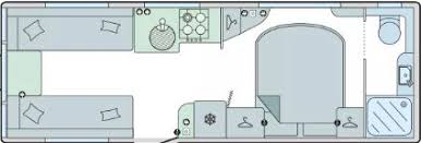 Bailey Unicorn Cartagena 2024 Caravan Floorplan