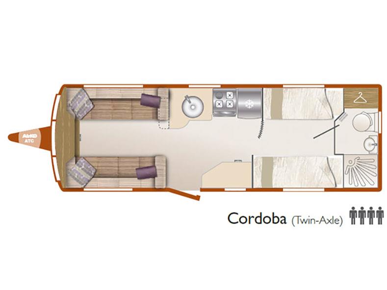 Bailey Unicorn Cordoba 2014 Caravan Floorplan
