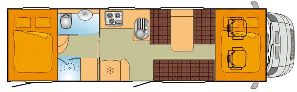 Burstner Argos 747 2020 Motorhome Floorplan