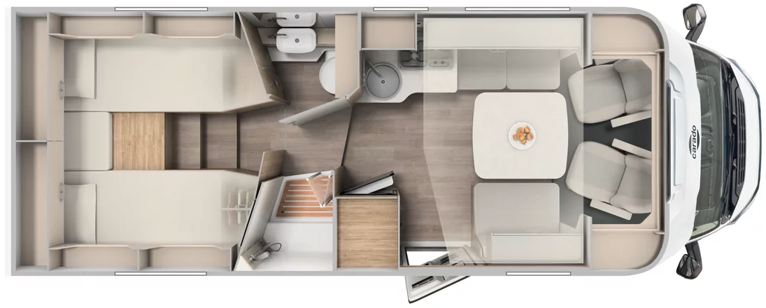 Carado T457 Pro + 2025 Motorhome Floorplan