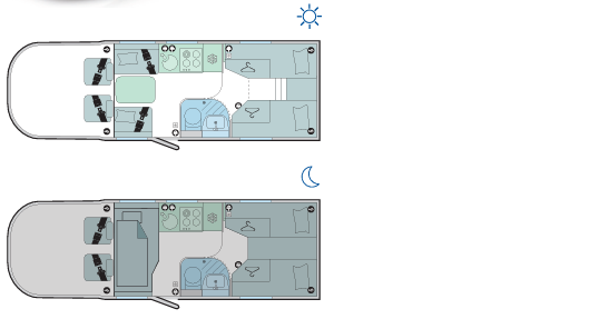 Bailey Alora 69-4T  Motorhome Floorplan