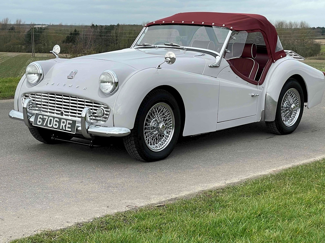 red 1960 triumph tr3a for sale