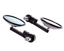 BLACK ROUND CNC BAR END MIRRORS Image 2