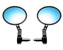 BLACK ROUND CNC BAR END MIRRORS Image 4