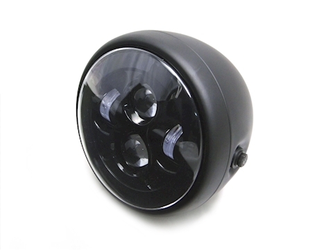 L.E.D MATT BLACK HEADLIGHT 7.7" FOR ROYAL ENFIELD