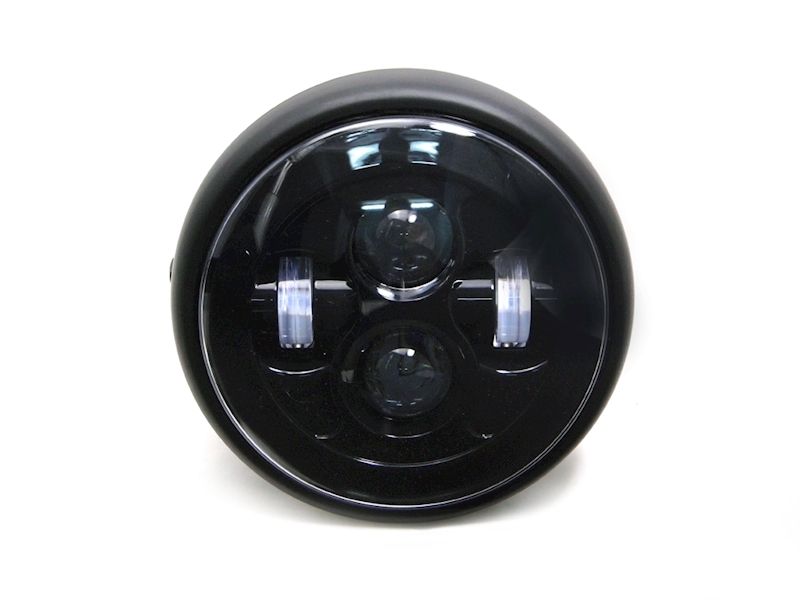 L.E.D MATT BLACK HEADLIGHT 7.7" FOR ROYAL ENFIELD Image 2