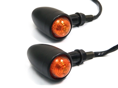 BLACK TORPEDO INDICATORS ORANGE LENSE L.E.D