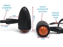 BLACK TORPEDO INDICATORS ORANGE LENSE L.E.D Image 2