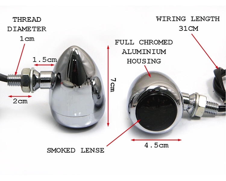 CHROME L.E.D SMOKED LENSE INDICATORS Image 3