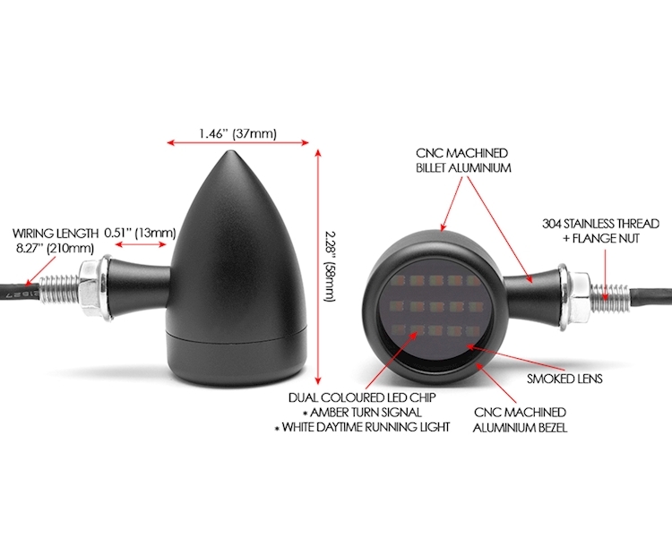 L.E.D TURN SIGNALS / DRL INTEGRATED BLACK IDICATORS Image 2