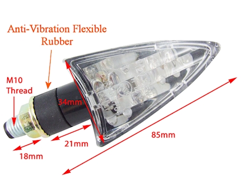 BLACK POINTY LED INDICATORS