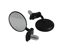 BLACK ROUND BAR END MIRRORS Image 1