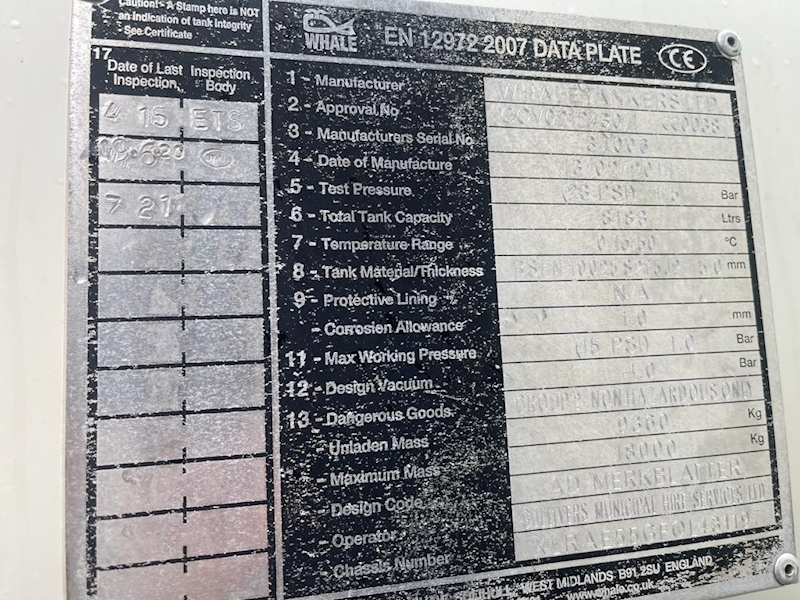 DAF 55 250 18 Ton Whale Jet Vac Tankers