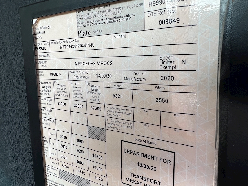 Mercedes-Benz 510 HP RSP 6 RD 8000 Suction Excavator Specialist Vehicle 