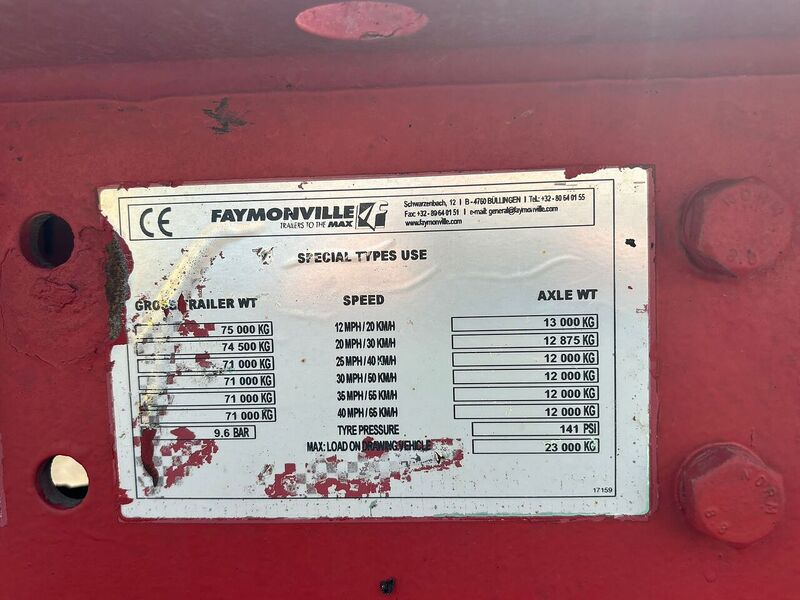 Faymonville 75 Ton Low Loader