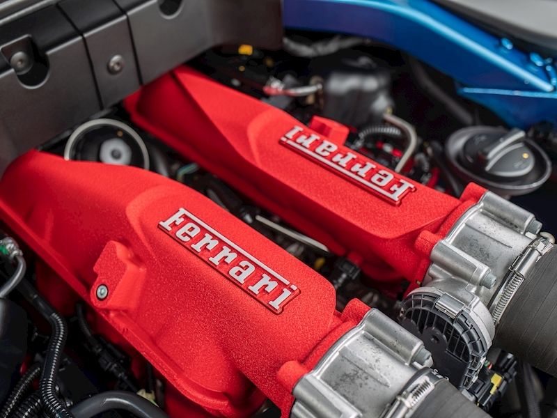 Closeup Ferrari Portofino Engine Bay Red Engine Cover Biturbo