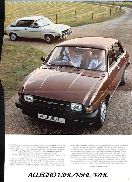 Austin Allegro 3 Car Sales Brochure 3331/D 1980 Image 2