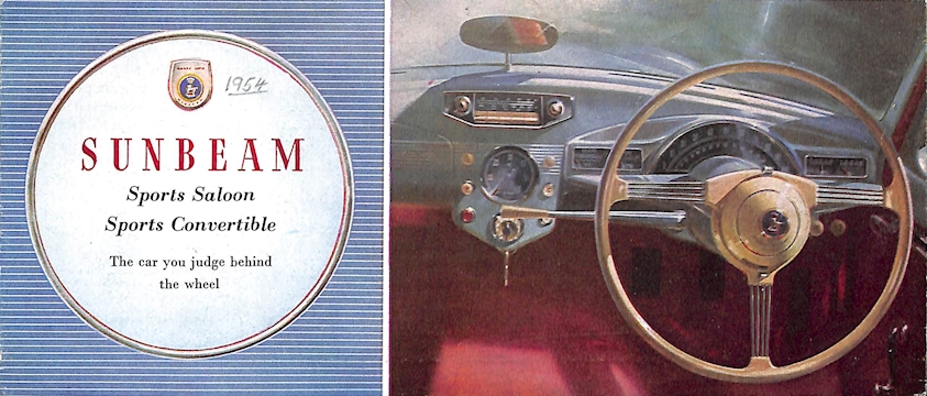 Sunbeam Sports Saloon & Sports Convertible Car Sales Brochure 306/94/50/H 1954
