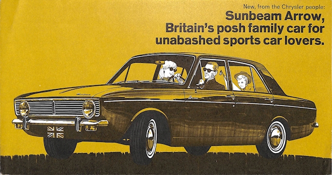 Sunbeam Arrow Car Sales Brochure USA Hunter 1967-8
