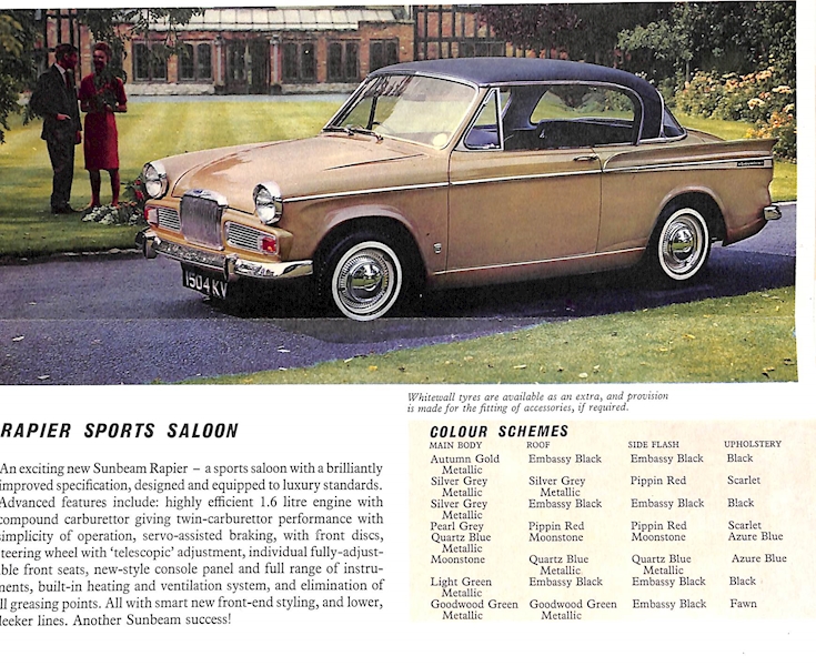 Sunbeam Car Sales Range Brochure 1010 H 1964 Image 2