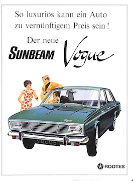 Sunbeam Vogue Car Sales Brochure 8036 EX GM H 1968