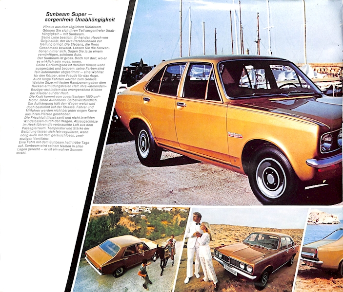 Sunbeam Avenger Car Sales Brochure German Text 1972 Image 2