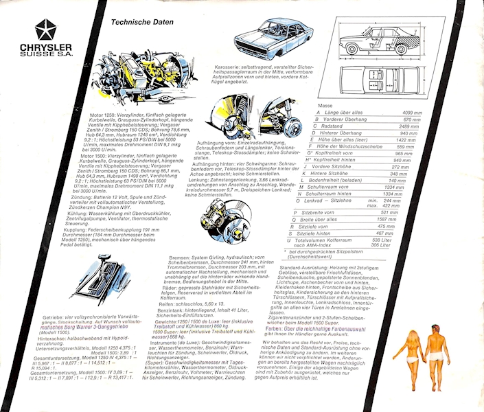 Sunbeam Avenger Car Sales Brochure German Text 1972 Image 12