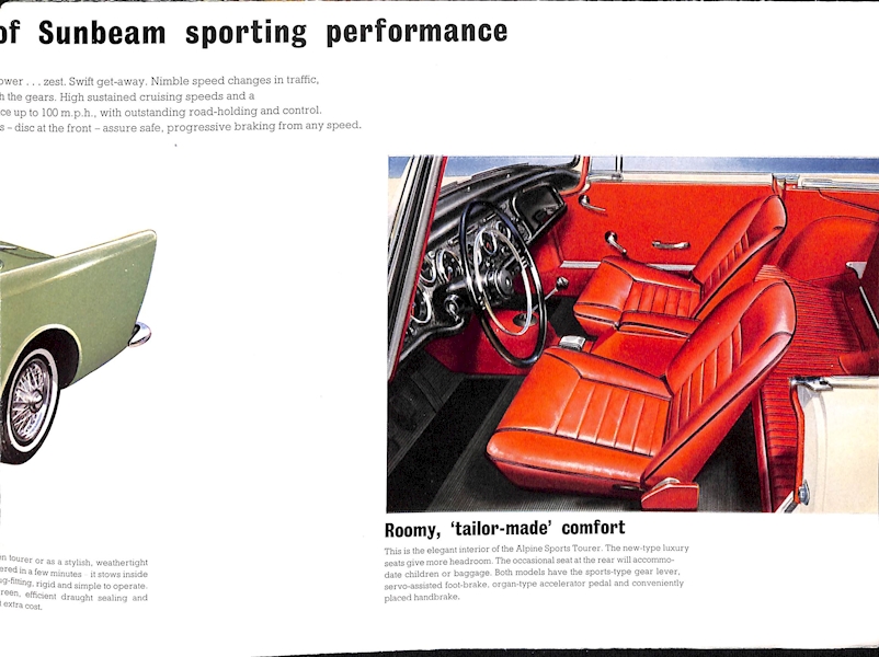 Sunbeam Alpine Series III Car Sales Brochure 945 H 1963 Image 3