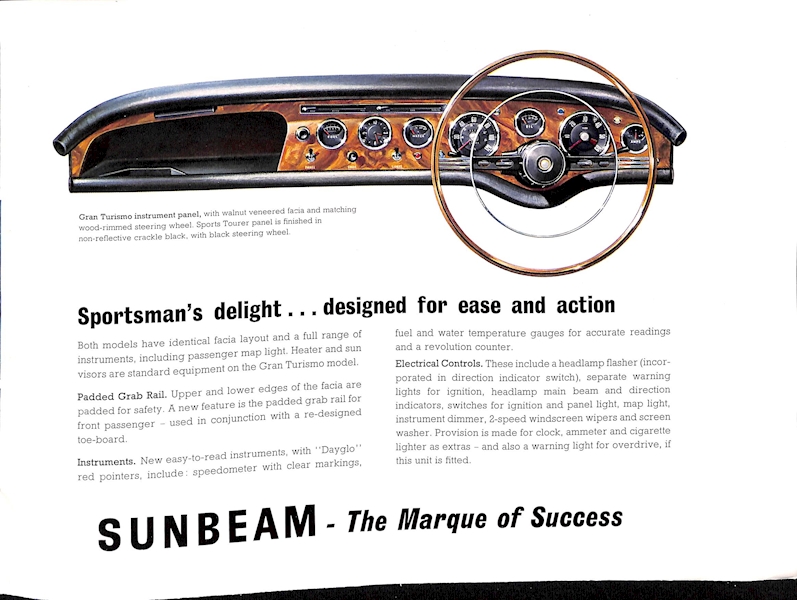 Sunbeam Alpine Series III Car Sales Brochure 945 H 1963 Image 8