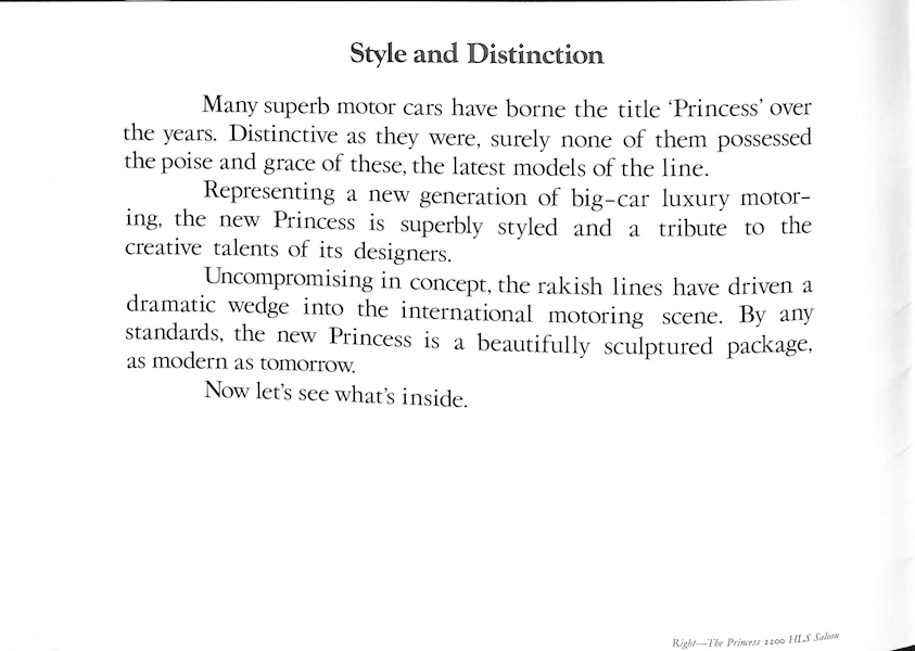 Princess Range Brochure, 1800, 1800HL, 2200HL & 2200HLS #3153/E 1977 Image 2