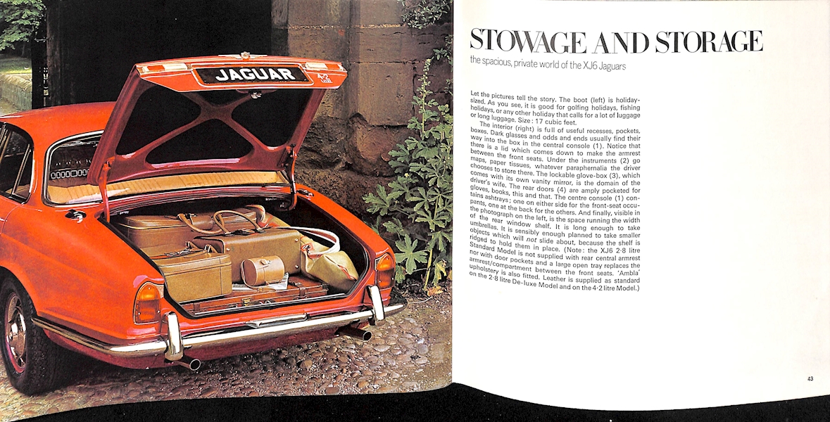 Jaguar XJ6 Series 1 Multi Lingual Brochure, 2.8 and 4.2 Models #9.68 1968 Image 6